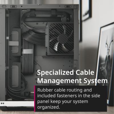 APNX V1 (Black) Dual Chamber Panoramic 2 Glasses Design ATX Mid Tower Mesh Ventilation Pattern Tempered Glass Gaming Case w/ Adjustable Motherboard Position Bracket, Support Up To 10x12cm Fans & Type-C