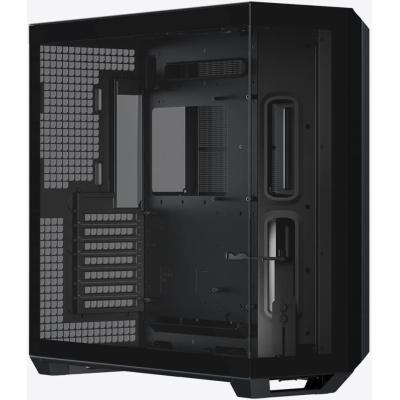 APNX V1 (Black) Dual Chamber Panoramic 2 Glasses Design ATX Mid Tower Mesh Ventilation Pattern Tempered Glass Gaming Case w/ Adjustable Motherboard Position Bracket, Support Up To 10x12cm Fans & Type-C