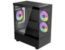 AeroCool Viewport-Mini ARGB Stylish w/ Panoramic View mATX Mini Tower Tempered Glass Gaming Case w/ 3X120mm ARGB Fans