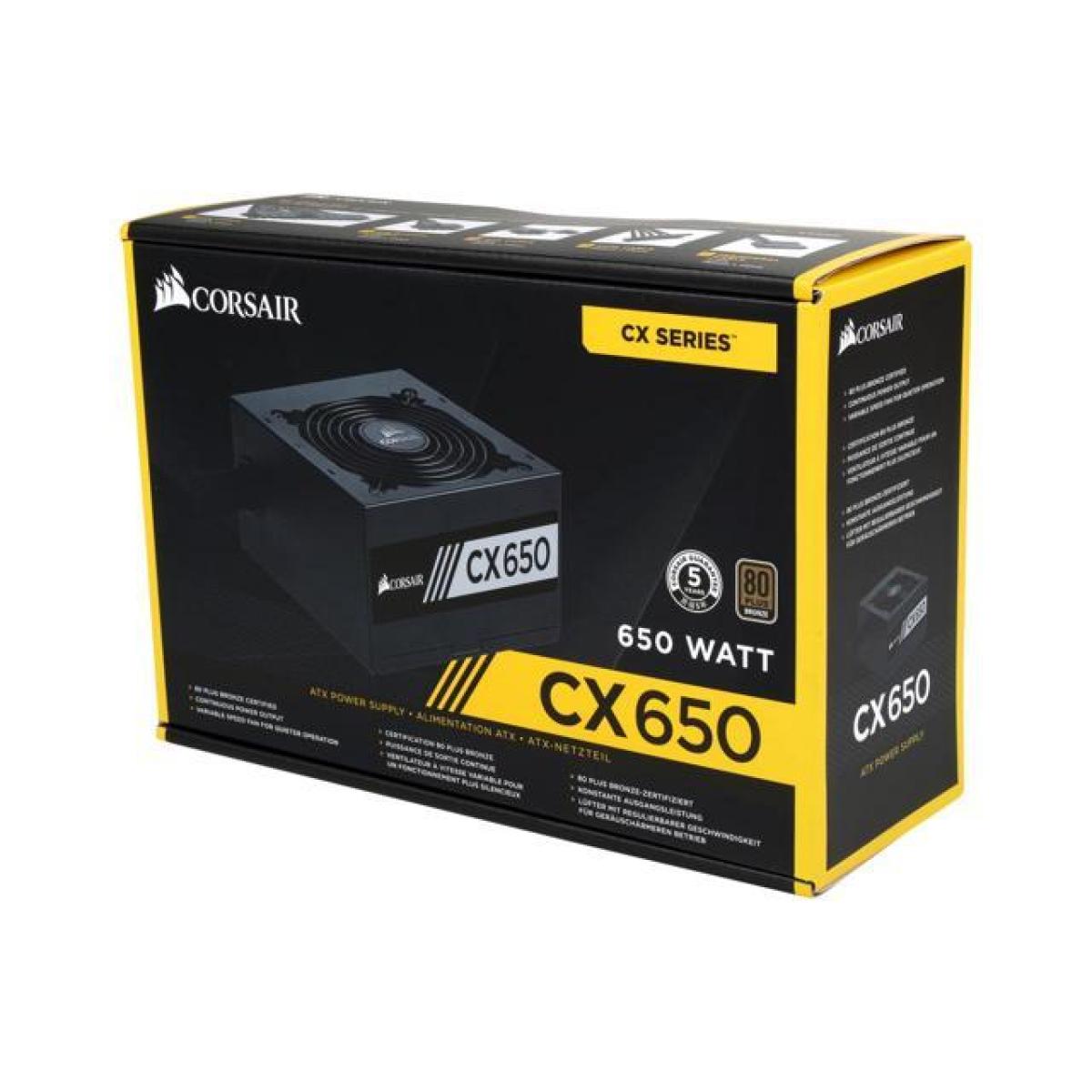 Corsair CX Series™ CX650M — 650W 80 PLUS® Bronze Certified Semi Modular ATX PSU