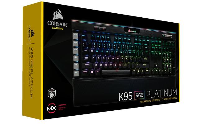 Corsair K95 RGB PLATINUM Mechanical Gaming Keyboard — CHERRY® MX Speed Silver Switch — Black