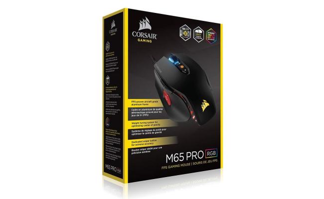 Corsair M65 PRO RGB FPS Optical Sensor 12000 DPI Wired Gaming Mouse w/ Tunable Weight System