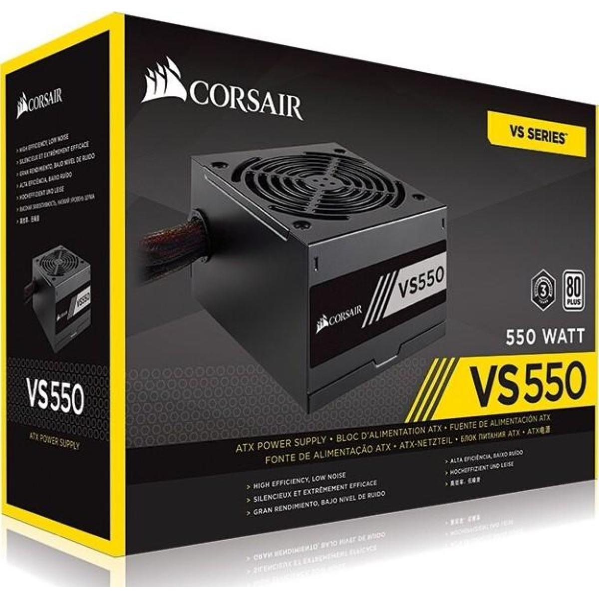 Corsair VS Series™ VS550 — 550W 80 PLUS® White Certified PSU (UK)