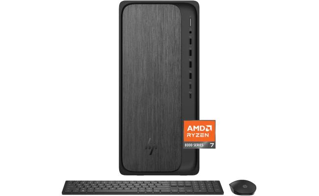 HP OmniDesk Desktop PC (M02-0234) AMD Ryzen 7 8700G, AMD Radeon 780M iGPU, 16GB DDR5 Memory, 1TB M.2 PCIe NVME SSD GEN 4, Windows 11 Home w/ 280W 80 Plus Platinum Power Supply