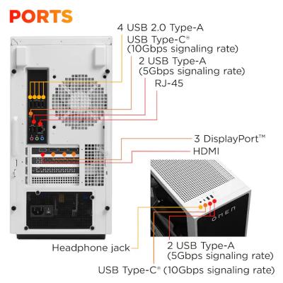 HP OMEN 35L Gaming PC (DT GT16-0344) (Pre-Built System) AMD Ryzen 7 8700F // RTX 5060 Ti 16GB // 16GB RAM DDR5 // 1TB M.2 NVME SSD // Win 11 Home + LAN + Wifi 6 + Bluetooth 5.3 - PC Brand