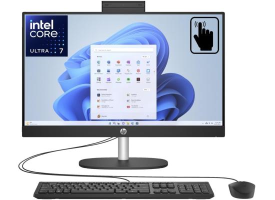 HP (cr1007ne) All-in-One PC 24" FHD IPS Touch 99% sRGB, Intel Core Ultra 7 Processor 155U, Intel Integrated Graphics, 16GB DDR5 RAM, 512GB M.2 PCIe NVME - Black