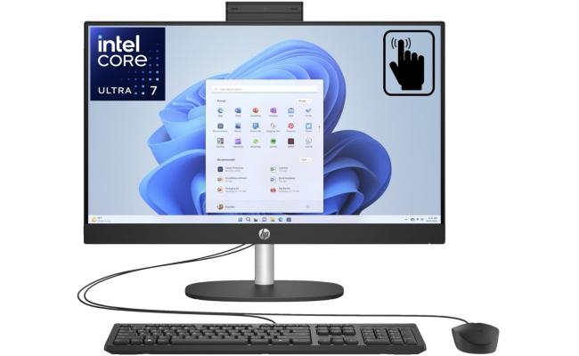 HP (cr1007ne) All-in-One PC 24" FHD IPS Touch 99% sRGB, Intel Core Ultra 7 Processor 155U, Intel Integrated Graphics, 16GB DDR5 RAM, 512GB M.2 PCIe NVME - Black