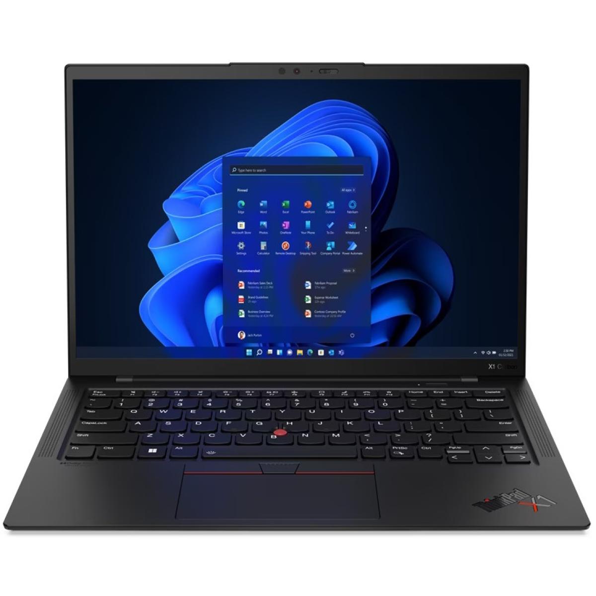 Lenovo ThinkPad X1 Carbon Gen 12 Black Laptop, 14" WUXGA FHD+ (1920x1200) IPS 100% sRGB, Intel Core Ultra 7 155U, Intel Integrated Graphics, 16GB Soldered LPDDR5x, 512GB M.2 NVMe GEN4 SSD, Windows 11 Pro