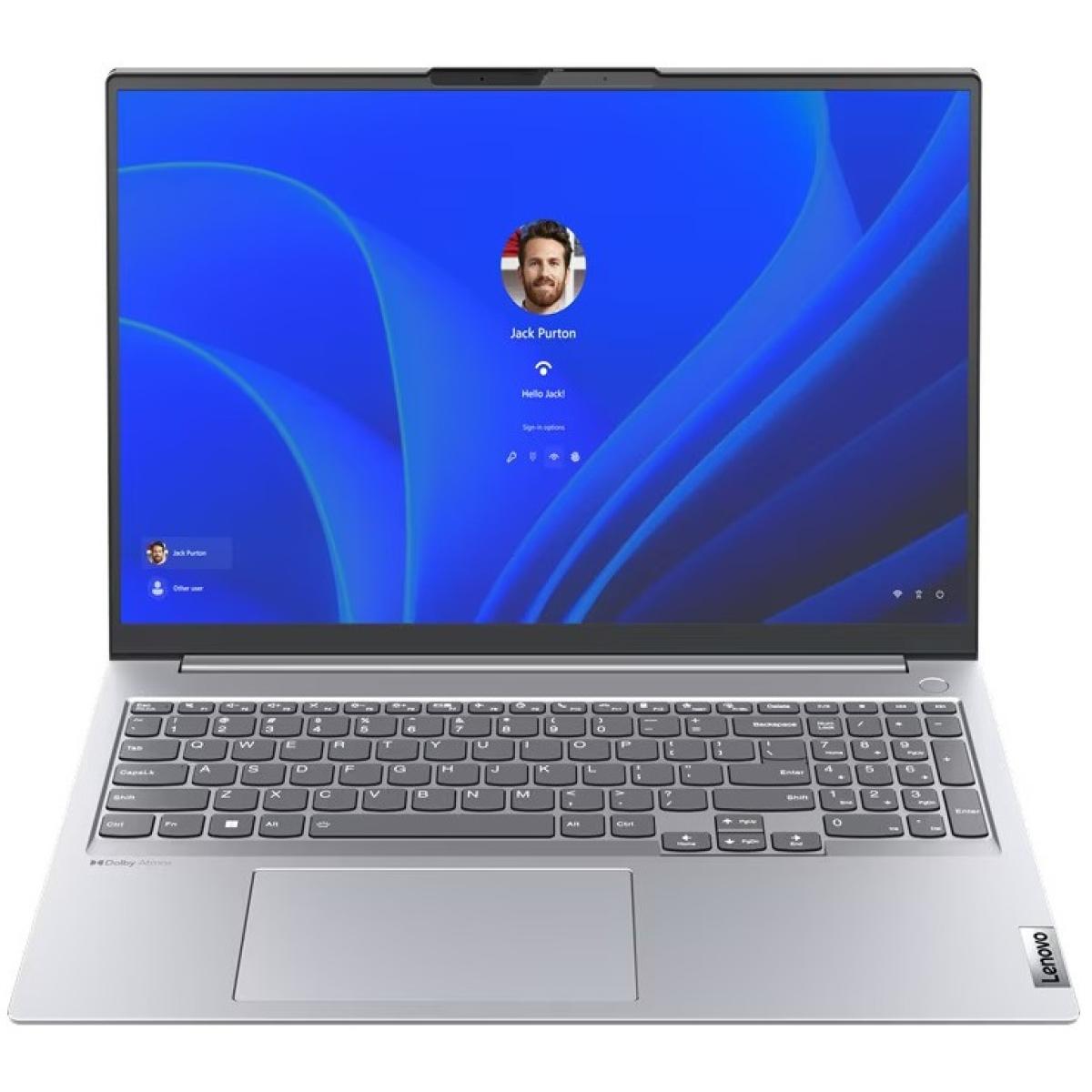 Lenovo ThinkBook 16 G4+ IAP Arctic Grey Laptop, 16" WQXGA 2.5K (2560x1600) IPS 60Hz 100% sRGB, 12th Gen Intel Core i7-1260P, NVIDIA GeForce RTX 2050 4GB GDDR6, 16GB Soldered LPDDR5, 1TB M.2 NVMe GEN4 SSD