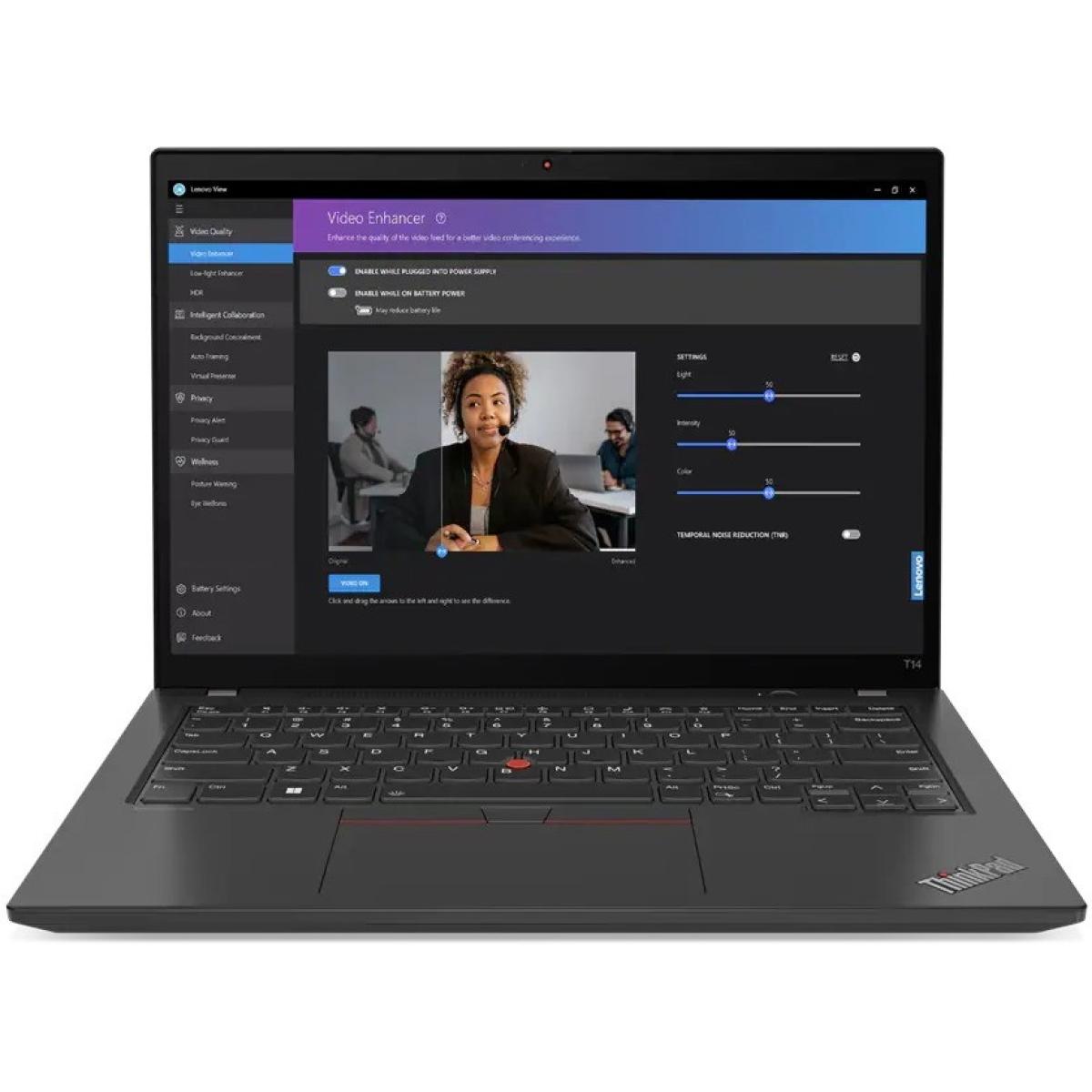 Lenovo ThinkPad T14 Gen 4 (Intel) Thunder Black Laptop, 14" WUXGA FHD+ (1920x1200) IPS, 13th Gen Intel Core i5-1335U, Intel® Iris Xe Graphics, 16GB Soldered DDR5, 512GB M.2 NVMe GEN4 SSD