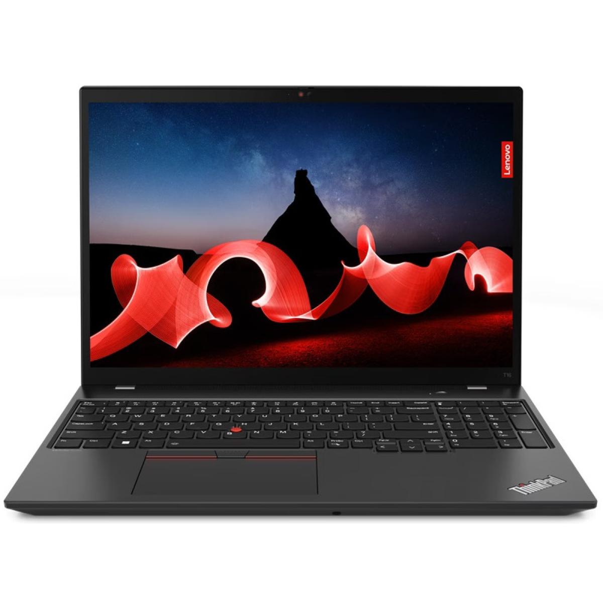 Lenovo ThinkPad T16 Gen 2 (Intel) Thunder Black Laptop, 16" WUXGA FHD+ (1920x1200) IPS, 13th Gen Intel Core i7-1355U, Intel® Iris Xe Graphics, 16GB Soldered DDR5, 1TB M.2 NVMe GEN4 SSD