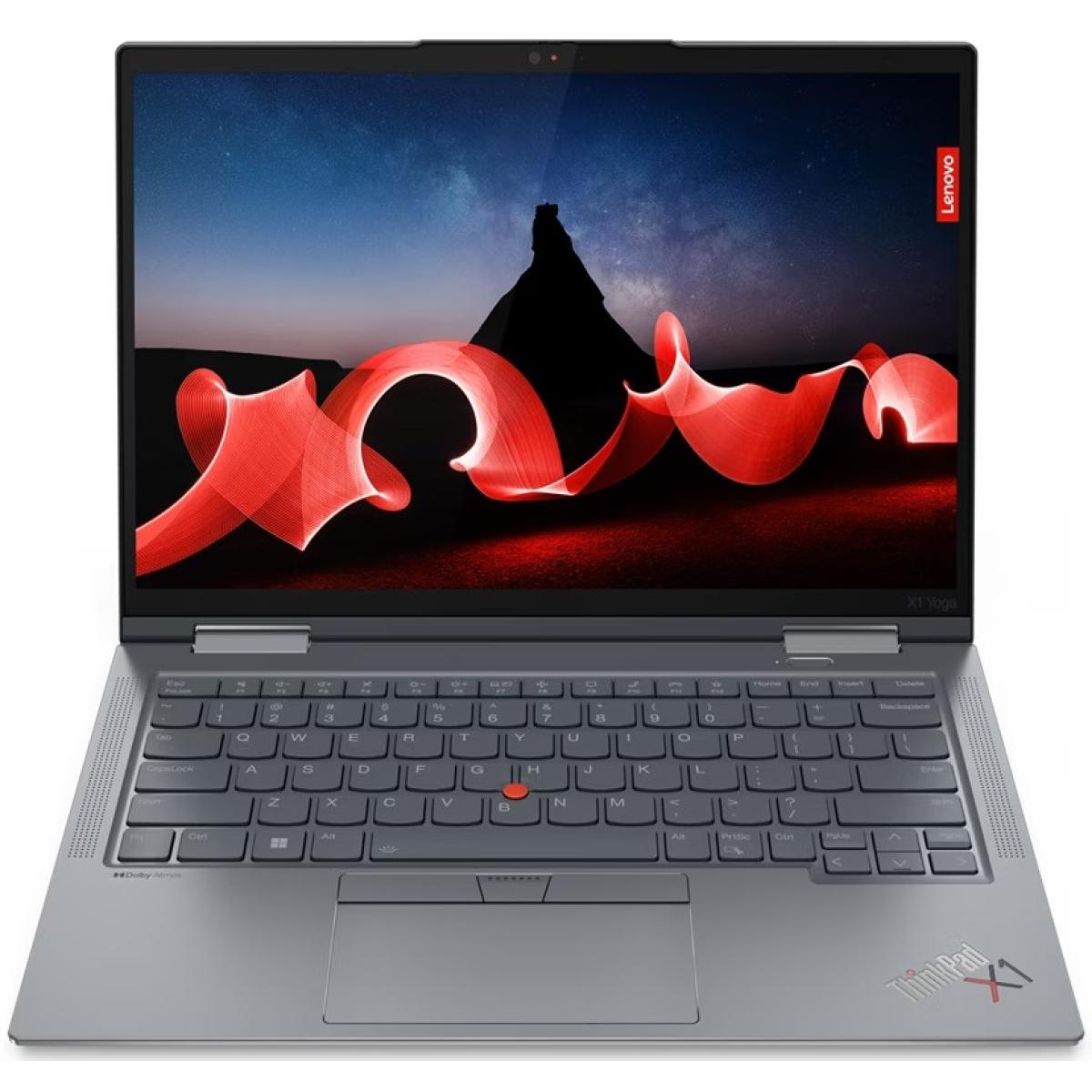Lenovo ThinkPad X1 Yoga Gen 8 Storm Grey Laptop, 14" Touch 360° WQUXGA 4K+ (3840x2400) OLED 60Hz 100% DCI-P3 Dolby Vision HDR, 13th Gen Intel Core i7-1365U, Intel Iris Xe Graphics, 32GB Soldered LPDDR5, 2TB M.2 NVMe GEN4 SSD, Windows 11 Pro (w/ Pen)