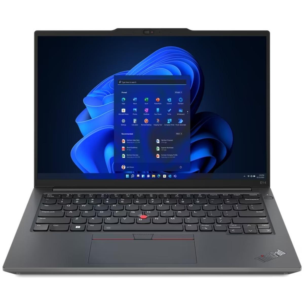 Lenovo ThinkPad E14 Gen 5 (Intel) Graphite Black Laptop, 14" WUXGA FHD+ (1920x1200) IPS, 13th Gen Intel Core i5-1335U, Intel® Iris Xe Graphics, 8GB Soldered DDR4, 512GB M.2 NVMe GEN4 SSD