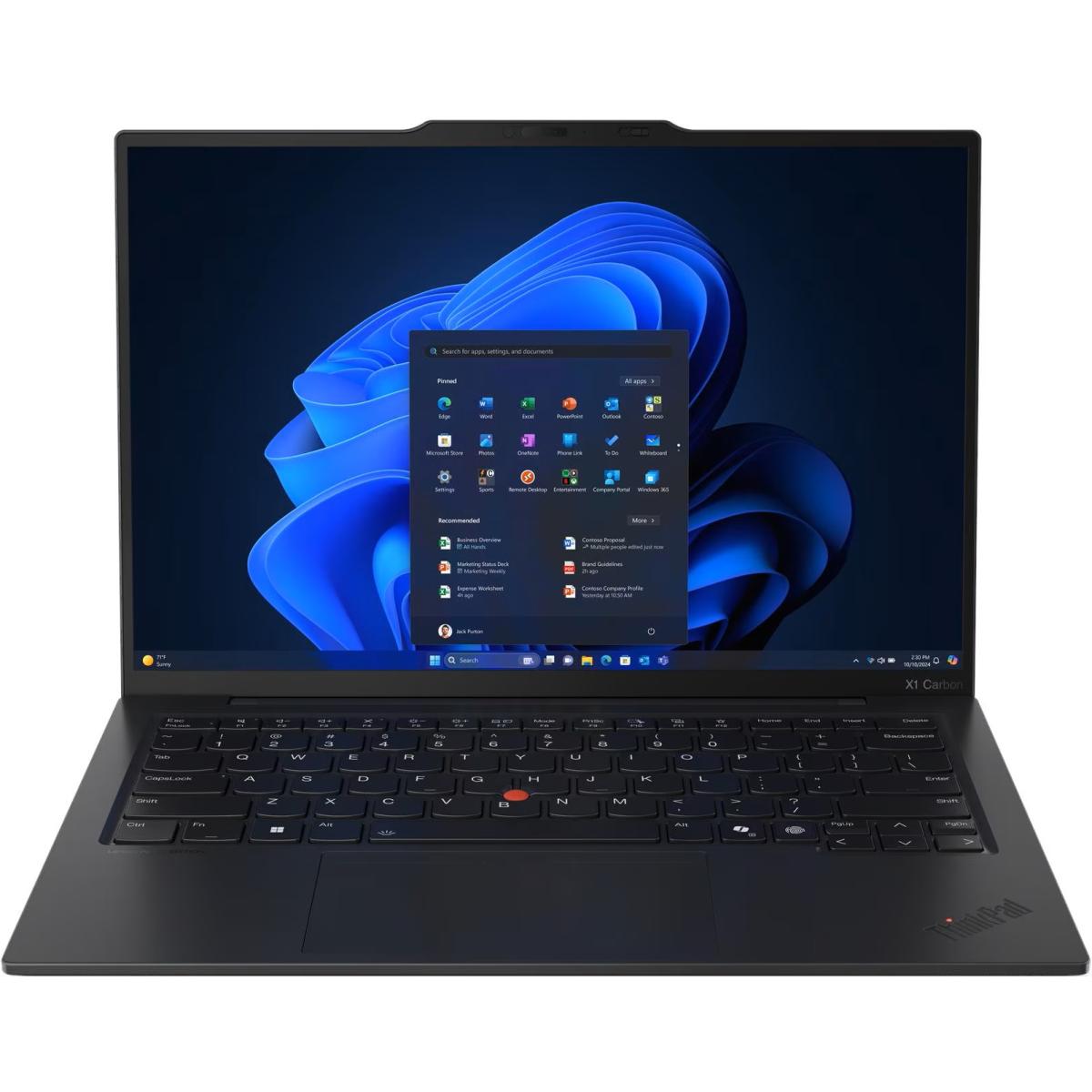 Lenovo ThinkPad X1 Carbon Gen 13 Aura Edition Black Laptop, 14" WUXGA FHD+ (1920x1200) IPS Touch 100% sRGB, Intel Core Ultra 7 258V, Integrated Intel Arc Graphics 140V, 32GB Soldered LPDDR5x, 1TB M.2 NVMe GEN5 SSD, Windows 11 Pro