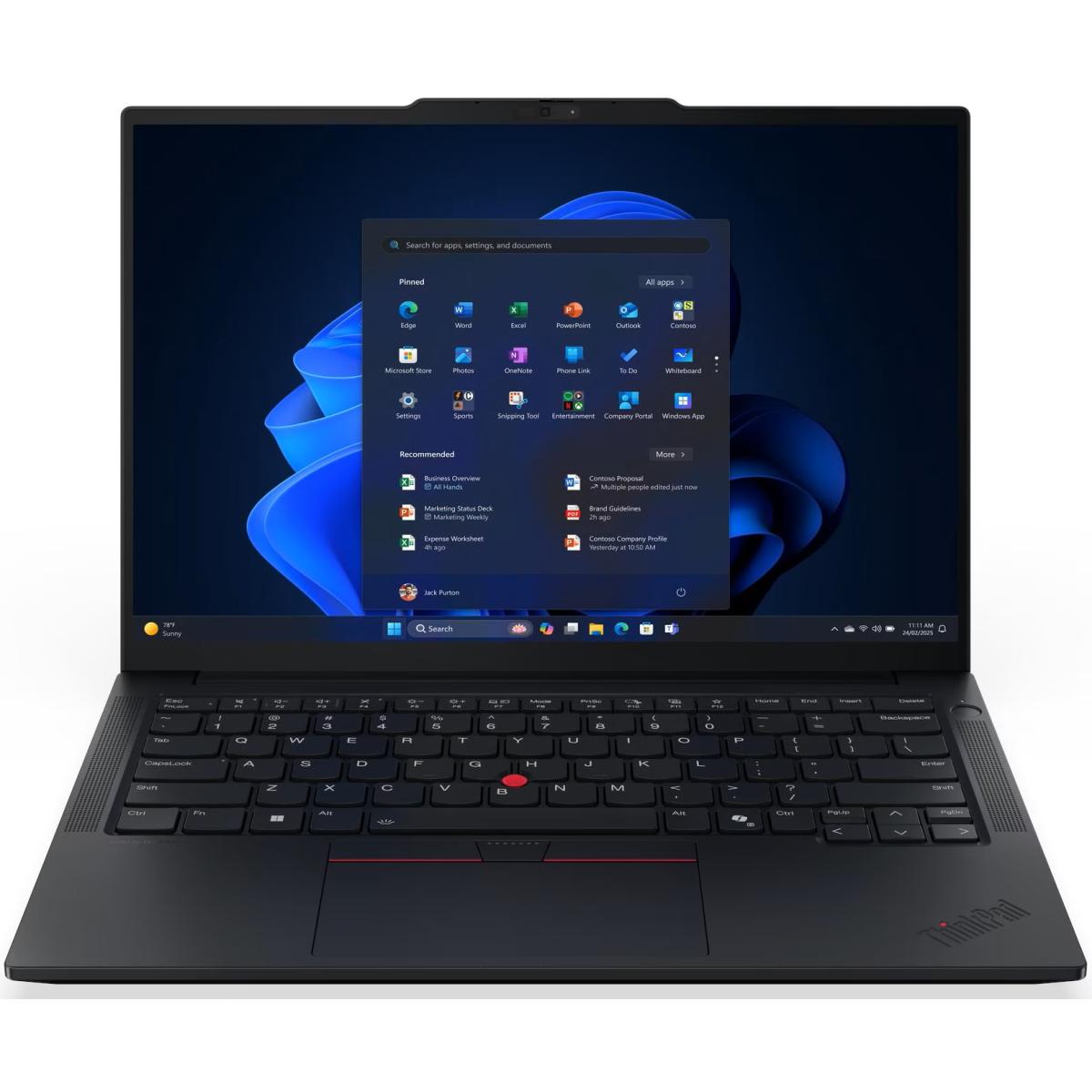 Lenovo ThinkPad E14 Gen 7 (Intel) Graphite Black Laptop, 14" WUXGA FHD+ (1920x1200) IPS, Intel Core Ultra 7 processor 255H, Integrated Intel Arc Graphics, 16GB SODIMM DDR5, 1TB M.2 NVMe GEN4 SSD