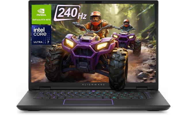 Dell Alienware M16 R2 Dark Metallic Moon Gaming Laptop, 16.0" QHD+ 2.5K (2560x1600) 240Hz IPS, Intel Core Ultra 7 Processor 155H ,Nvidia RTX 4070 8GB GDDR6, 16GB DDR5 RAM, 1TB M.2 NVMe, Windows 11 Home