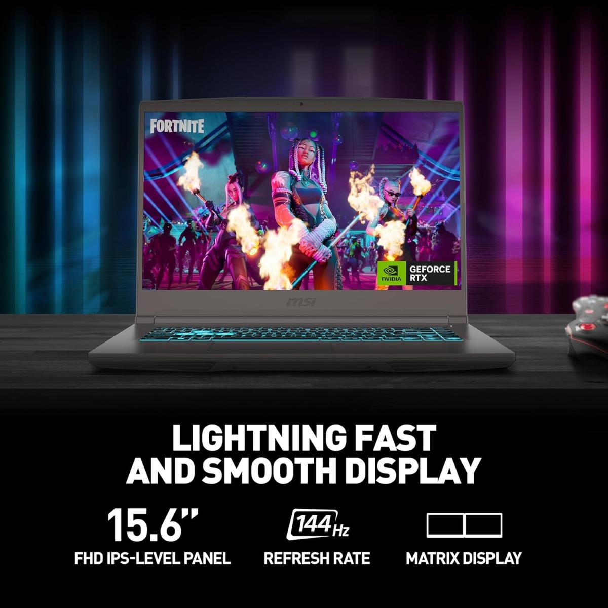MSI GF63 Thin Gaming Laptop 15.6 FHD 144Hz IPS, 13th Gen Intel Core i7-13620H, Nvidia RTX 2050 4GB GDDR6, 16GB DDR4 RAM, M.2 512GB - Cosmos Grey