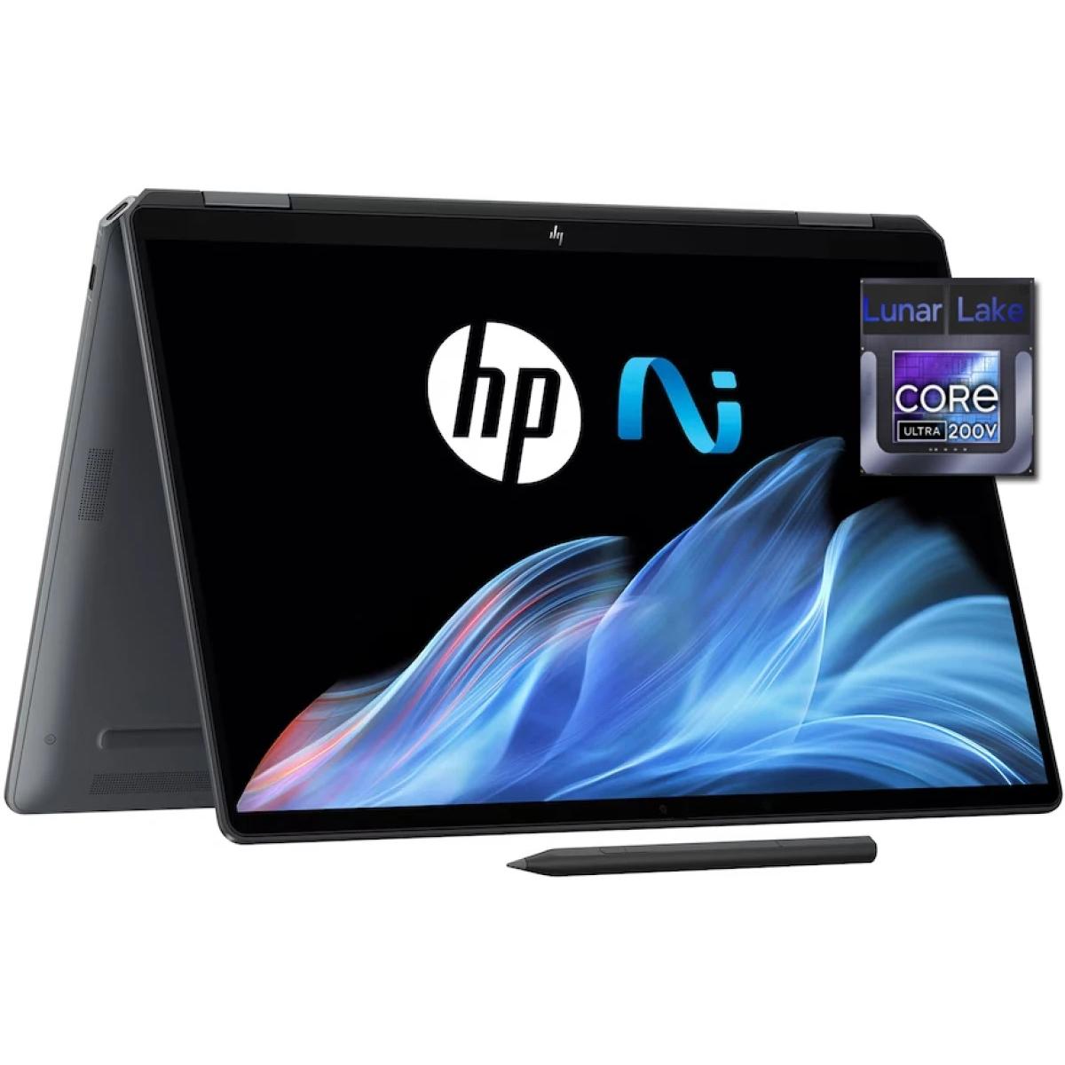 HP OmniBook Ultra Flip Laptop (14-fh0001ne) 14" 3K OLED 120Hz Touch, Intel Core Ultra 7 processor Ultra 7 256V, 16GB LPDDR5x RamOnboard , 1TB M.2 PCIe Gen 4, Intel Arc Graphics, Windows 11 Home w/ Fingerprint & HP Stylus Pen - Eclipse Gray