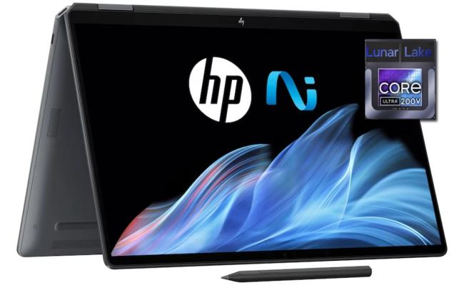 HP OmniBook Ultra Flip Laptop (14-fh0001ne) 14" 3K OLED 120Hz Touch, Intel Core Ultra 7 processor Ultra 7 256V, 16GB LPDDR5x RamOnboard , 1TB M.2 PCIe Gen 4, Intel Arc Graphics, Windows 11 Home w/ Fingerprint & HP Stylus Pen - Eclipse Gray