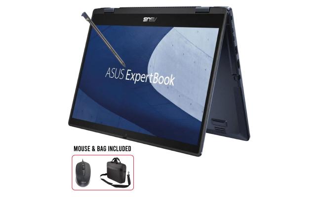 Asus ExpertBook B3 Flip 14" FHD 1080p IPS Glossy Touch 60Hz, Intel Core 7 Processor 150U, Intel® UHD Graphics, 16GB DDR4, 512GB M.2 PCIe NVMe Gen4 - Black Laptop w/ Bag, Mouse & Stylus Pen