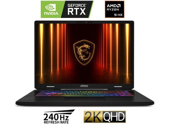 MSI Crosshair A16 HX D8WFKG 16" IPS QHD+ 2.5K (2560x1600) @ 240Hz, AMD Ryzen 9 8940HX, Nvidia RTX 5060 8GB GDDR7, 16GB DDR5 RAM, 1TB M.2 PCIe NVMe - Cosmos Gray Gaming Laptop