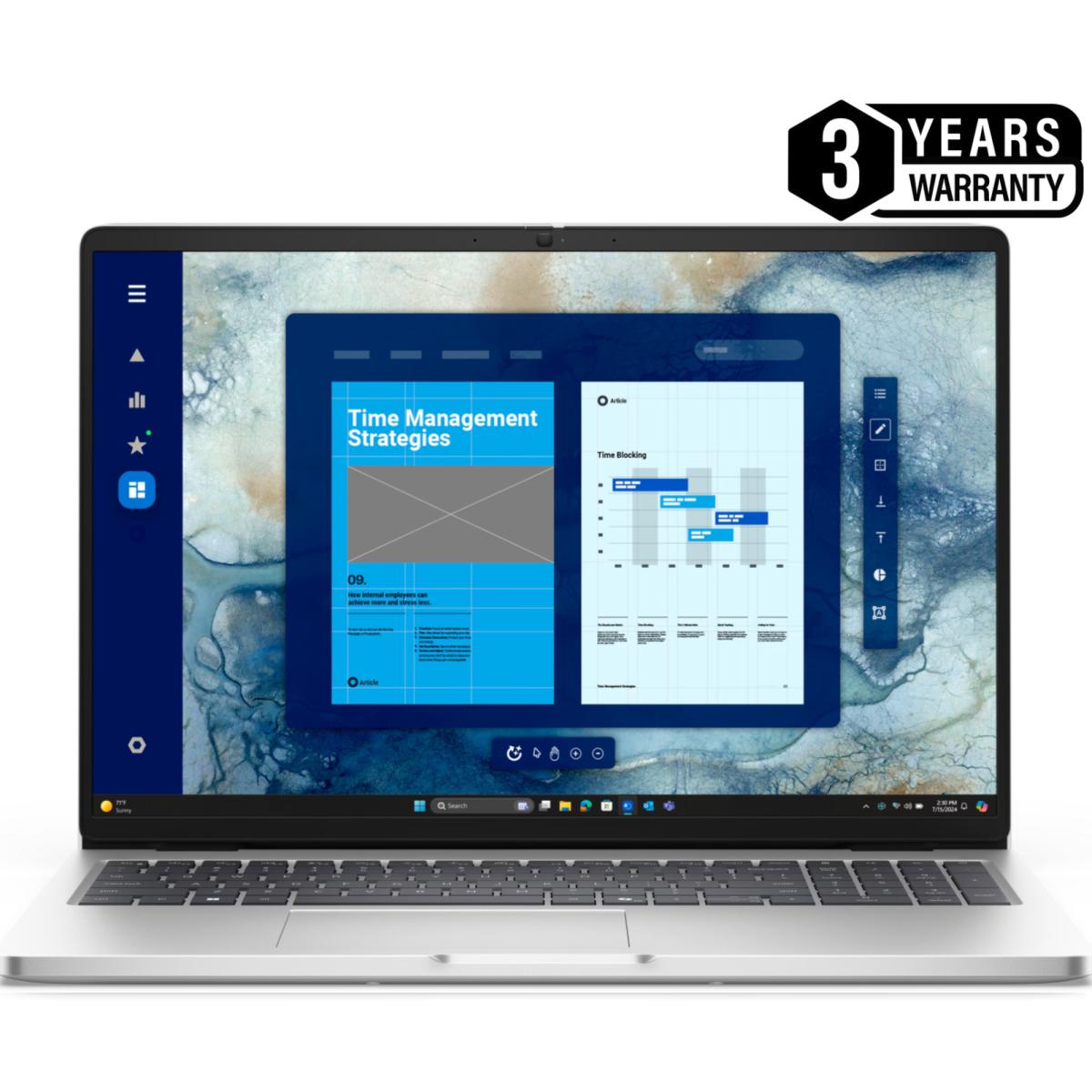 Dell Pro 16 Plus, Metallic Finish Laptop, 16" FHD+ IPS, Intel Core Ultra 7 processor 266V vPro, 16GB LPDDR5X, 512GB M.2 NVME SSD, Intel Arc Graphics - Platinum Silver (3 Years Warranty)