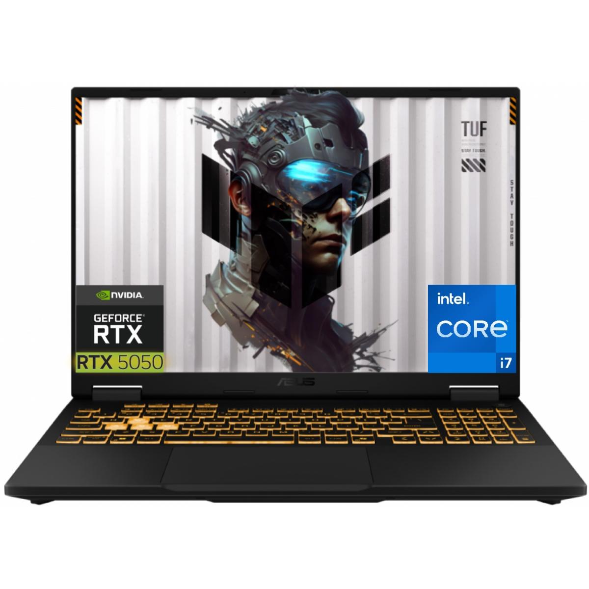 ASUS TUF Gaming F16 16" IPS FHD+ (1920 x 1200) @165Hz, 14th Gen Intel Core i7-14650HX, Nvidia RTX 5050 8GB GDDR7, 16GB DDR5 RAM, 512GB M.2 PCIe NVMe Gen4 - Jaeger Gray Gaming Laptop