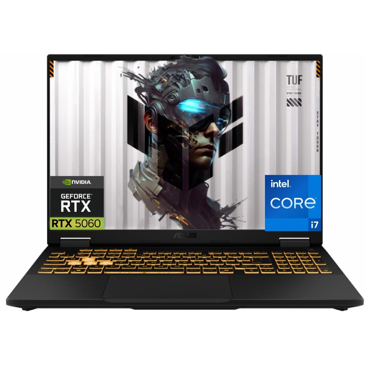 ASUS TUF Gaming F16 16" IPS FHD+ (1920 x 1200) @165Hz, 14th Gen Intel Core i7-14650HX, Nvidia RTX 5060 8GB GDDR7, 16GB DDR5 RAM, 512GB M.2 PCIe NVMe Gen4 - Jaeger Gray Gaming Laptop