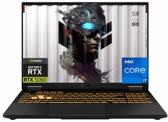 ASUS TUF Gaming F16 16" IPS FHD+ (1920 x 1200) @165Hz, 14th Gen Intel Core i7-14650HX, Nvidia RTX 5060 8GB GDDR7, 16GB DDR5 RAM, 512GB M.2 PCIe NVMe Gen4 - Jaeger Gray Gaming Laptop