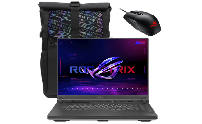 ASUS ROG Strix G16 (2024) 16" FHD+ 165Hz IPS, 13th Gen Intel Core i7-13650HX, Nvidia RTX 4050 6GB GDDR6, 16GB DDR5 RAM, 1TB M.2 PCIe NVMe - Eclipse Gray Gaming Laptop w/ ROG Impact Gaming Mouse + ROG Backpack