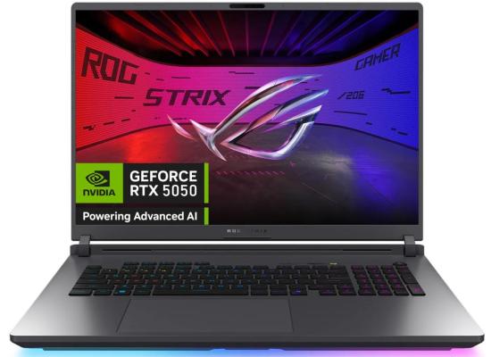 ASUS ROG Strix G18 18" IPS FHD+ (1920 x 1200) @ 144Hz, 14th Gen Intel Core i7-14650HX, Nvidia RTX 5050 8GB GDDR7, 16GB DDR5 RAM, 512GB M.2 PCIe NVMe Gen4 - Eclipse Gray Gaming Laptop