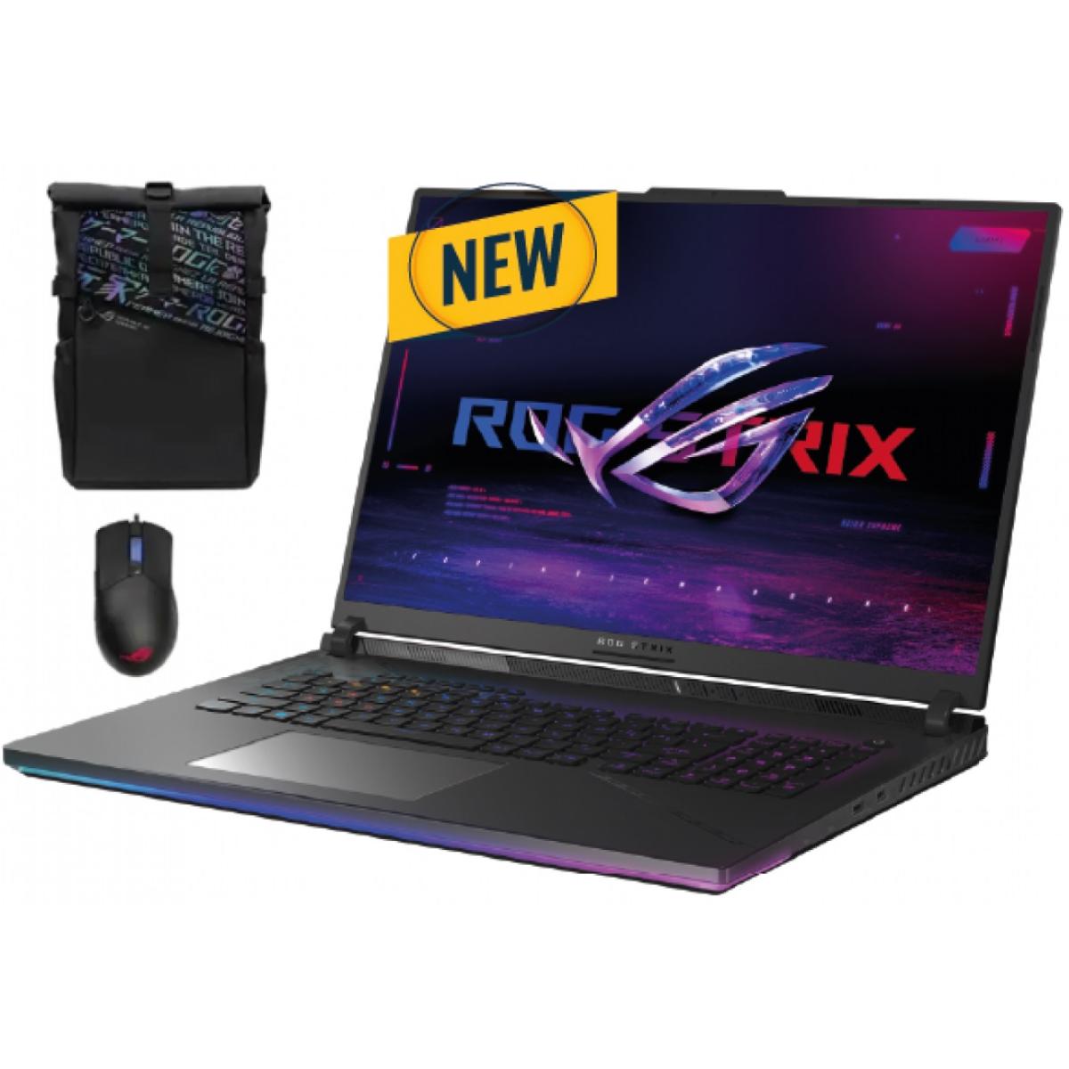 ASUS ROG Strix SCAR G18 (2024) 18" 2.5K 240Hz IPS, 14th Gen Intel Core i9-14900HX, Nvidia RTX 4090 16GB GDDR6, 64GB DDR5 RAM, 1TB M.2 PCIe NVMe - Black Gaming Laptop w/ Free Asus Rog Backpack + Asus Rog Gladius III Mouse