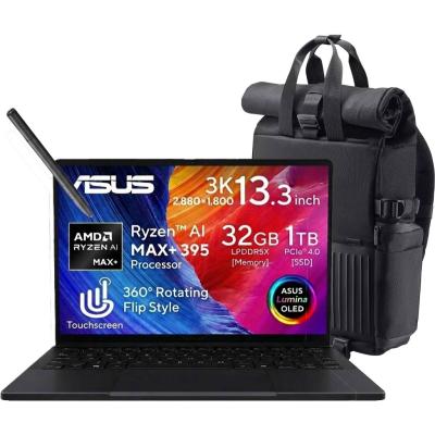 ASUS ProArt PX13, 13.3" 3K (2880 x 1800) OLED Touch & Flip, AMD Ryzen AI MAX+ 395 XDNA, Radeon 8060S Integrated Graphics, 32GB LPDDR5X RAM, 1TB M.2 PCIe NVMe Gen4 - Black Laptop Windows 11 Home w/ Carrying Bag + Stylus Pen