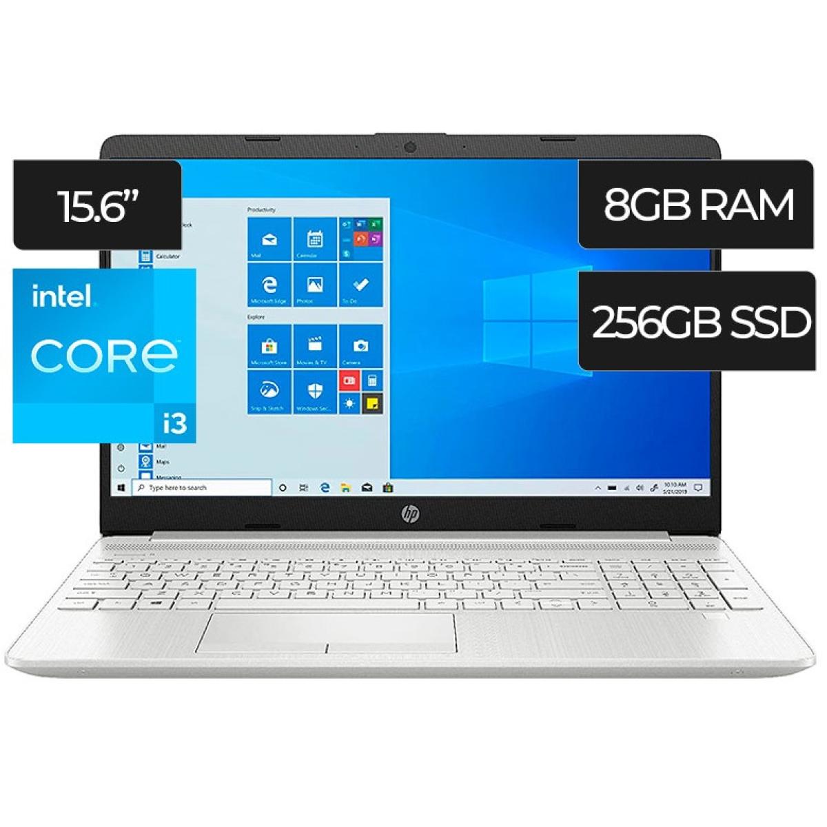 HP 15-dy2091wm,15.6 HD, 11th Generation Intel(R) Core( TM) i3-1115G4 up to 4.1 GHz, 8GB DDR4, 256GB PCIe® NVMe™ M.2 SSD, Intel® UHD Graphics - Silver Laptop
