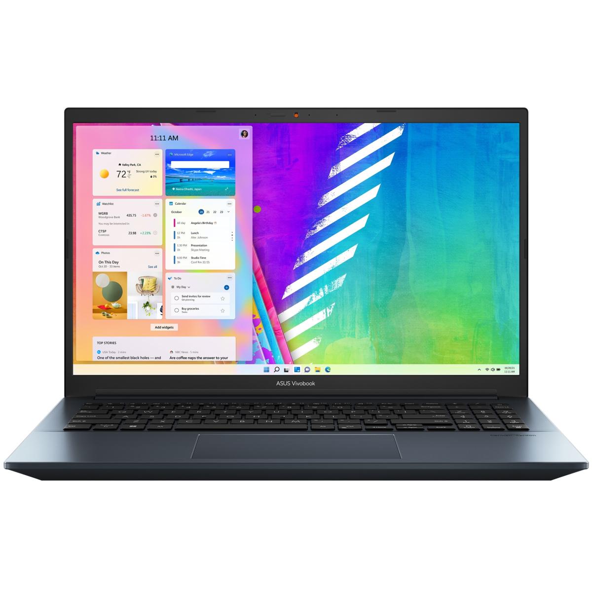 ASUS Vivobook Pro 15, 15.6" FHD IPS, 11th Gen Intel Core i7-11370H, Nvidia GTX 1650 4GB GDDR6, 16GB DDR4 RAM, 512GB M.2 PCIe NVMe, Windows 11 Home - Quiet Blue Laptop w/ Asus Backpack