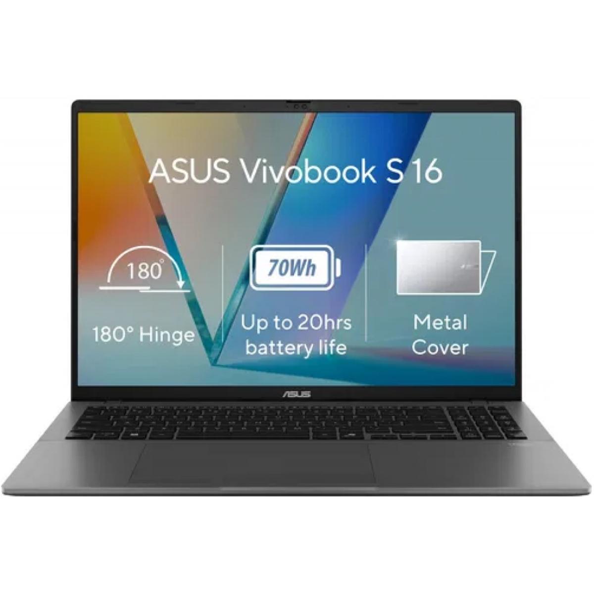 ASUS Vivobook S16 16" FHD+ (1920 x 1200) IPS 144Hz, Intel Core Ultra 7 processor 255H, Intel Arc Graphics, 16GB DDR5, 1TB M.2 PCIe NVMe Gen4 - Matte Gray