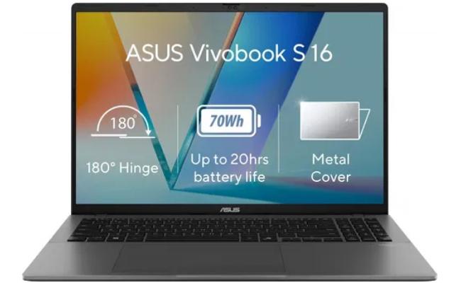 ASUS Vivobook S16 16" FHD+ (1920 x 1200) IPS 144Hz, Intel Core Ultra 7 processor 255H, Intel Arc Graphics, 16GB DDR5, 1TB M.2 PCIe NVMe Gen4 - Matte Gray ASUS Vivobook S16 16" FHD+ (1920 x 1200) IPS 144Hz, Intel Core Ultra 7 processor 255H, Intel Arc Graphics, 16GB DDR5, 1TB M.2 PCIe NVMe Gen4 - Matte Gray