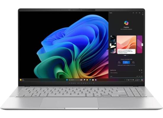 ASUS Vivobook S 15 15.6"3K (2880 x 1620) OLED, Snapdragon® X Plus X1P 42 100 Processor, Qualcomm Adreno Graphics, 16GB LPDDR5x Ram, 1TB M.2 NVMEe SSD Gen4 - Cool Silver Laptop, Windows 11 Home.