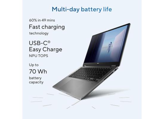 ASUS Vivobook 14 Flip, 14" WUXGA FHD+ OLED Touch 1.07B Colors 60Hz, Intel Core Ultra 7 processor Ultra 7 256V, 16GB LPDDR5X RAM, 512GB M.2 PCIe NVMe, Intel Arc Graphics, Windows 11 Home, w/ Asus Stylus Pen - Matte Gray Laptop