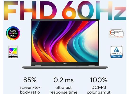 ASUS Vivobook 14 Flip, 14" WUXGA FHD+ OLED Touch 1.07B Colors 60Hz, Intel Core Ultra 7 processor Ultra 7 256V, 16GB LPDDR5X RAM, 512GB M.2 PCIe NVMe, Intel Arc Graphics, Windows 11 Home, w/ Asus Stylus Pen - Matte Gray Laptop