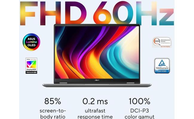 ASUS Vivobook 14 Flip, 14" WUXGA FHD+ OLED Touch 1.07B Colors 60Hz, Intel Core Ultra 7 processor Ultra 7 256V, 16GB LPDDR5X RAM, 512GB M.2 PCIe NVMe, Intel Arc Graphics, Windows 11 Home, w/ Asus Stylus Pen - Matte Gray Laptop