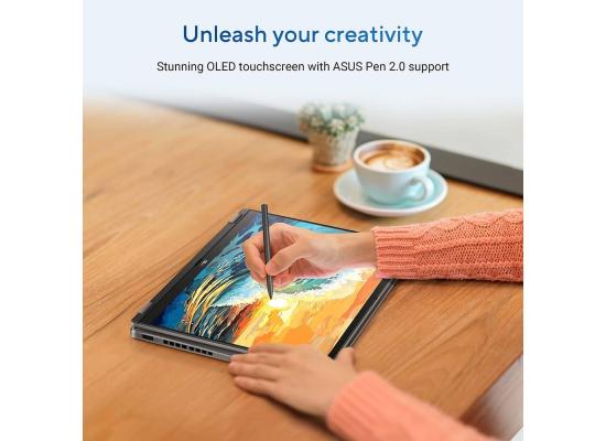 Asus VivoBook 16 Flip 16.0" 3K 120Hz OLED Touch With Asus Pen, Intel Core Ultra 7 processor 256V, Nvidia RTX 5050 8GB GDDR7, 16GB LPDDR5x Ram, 1TB M.2 NVMEe SSD Gen4 - Matte Gray Laptop