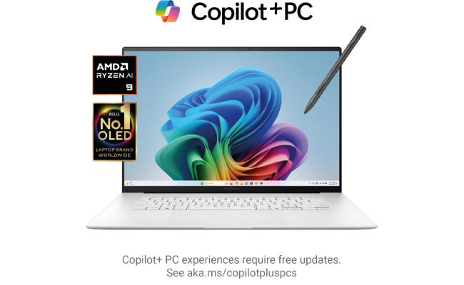 ASUS Zenbook S 16 16" 3K (2880 x 1800) OLED Touch 120Hz 1B Colors, AMD Ryzen AI 300 Series Ryzen™ AI 9 HX 370,  AMD Radeon 890M, 32GB LPDDR5X, 2TB M.2 PCIe NVMe Gen4, Windows 11 Home - Scandinavian White