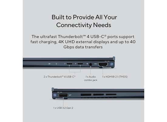 ASUS Zenbook 14 Flip OLED, 14.0" Touch 2.8K 90Hz Laptop, 13th Gen Intel Core i7-1360P Processor, Intel Iris Xe Integrated Graphics, 16GB LPDDR5 RAM, 1TB M.2 PCIe NVMe, Windows 11 Home - Ponder Blue w/ Asus Stylus Pen & Sleeve