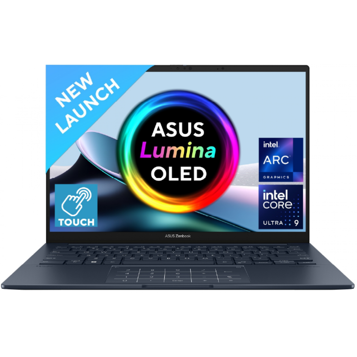 ASUS Zenbook 14" OLED 3K Thin @120Hz Touch Laptop, Intel Core™ Ultra 9 processor 285H, Intel® Arc™ Integrated Graphics, 16GB LPDDR5X RAM, 1TB M.2 PCIe NVMe Gen4, Windows 11 Home - Ponder Blue w/ Pen