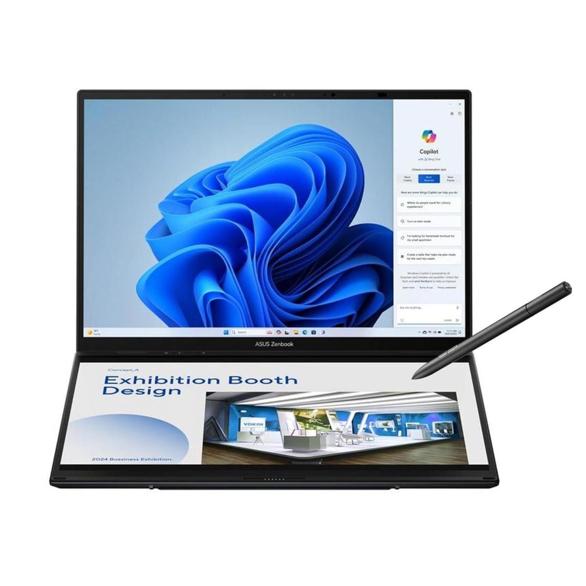ASUS Zenbook 14" OLED 3K @144Hz Touch Laptop, Intel Core™ Ultra 9 processor 386H, Intel® Arc™ Integrated Graphics, 32GB LPDDR5X RAM, 2TB M.2 PCIe NVMe Gen4, Windows 11 Home - Moher Gray