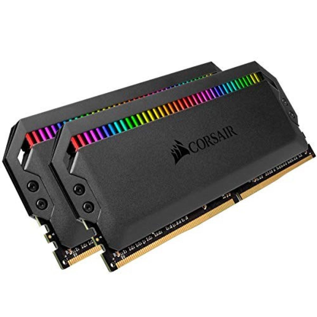 CORSAIR Dominator Platinum RGB 16GB (2 x 8GB) DDR4 RAM 3200MHz CL16 Memory Kit-Black
