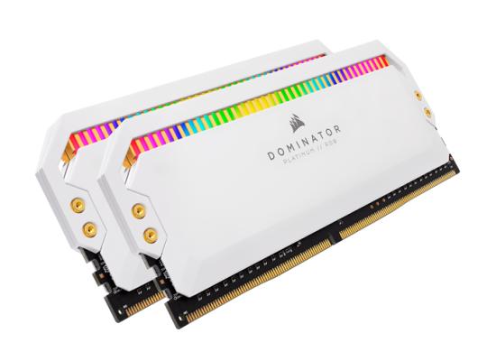  CORSAIR Dominator Platinum RGB 16GB (2 x 8GB) DDR4 RAM 3200MHz CL16 Memory Kit-White