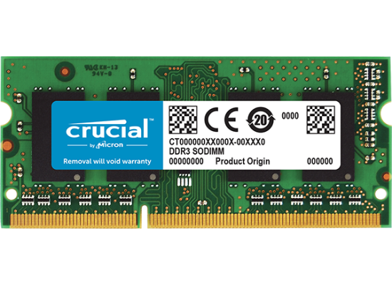 Crucial 8GB DDR3L-1600Mhz SODIMM Notebook Memory 