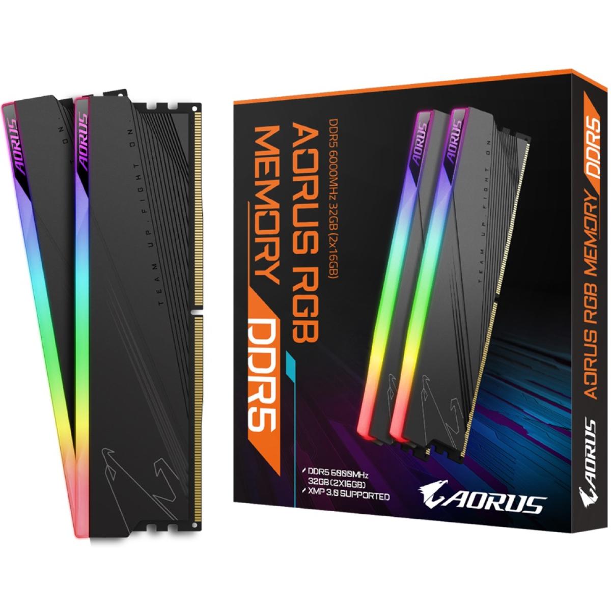 GIGABYTE AORUS Memory RGB DDR5 32GB (2x16GB) 6000MHz-CL40 Desktop Memory